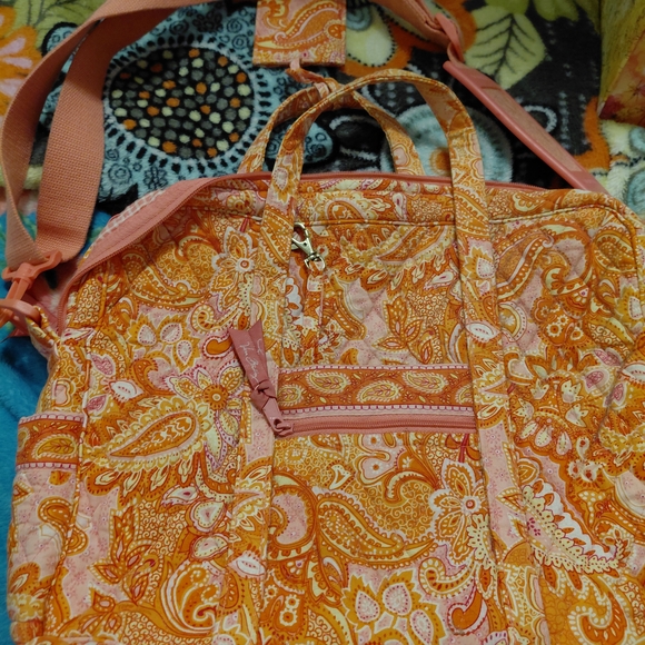 Vera Bradley Handbags - Vera Bradley Orange Paisley Laptop Bag